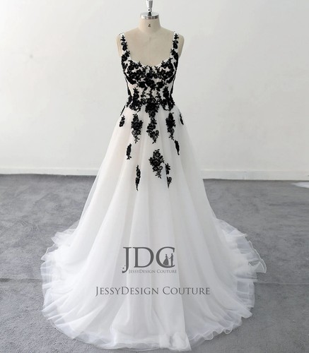 Schwarz weiß brautkleid - schwarz,
