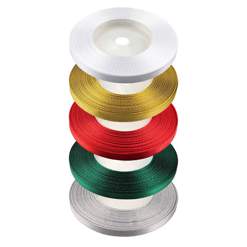 Satinband weiß gold - 5x,