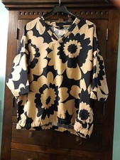 Neu*Tolle fließende Tunika-Bluse*beige-blau*Gr. 44*46*büro-tauglich*