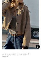 ZARA STUDIO Kleid LEDERJACKE JACKE AUS 100 %Leder NP179€ GRM & GRL AKTUELLEKOLL