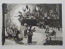 THEA KOWAR - Ballett Martinique. Radierung signiert 1985. DDR-Kunst