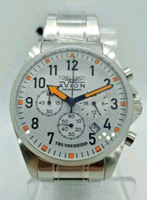 Herrenuhr Chronograph Avion Sport Aviator, Zifferblatt Grau, Stahl Satiniert