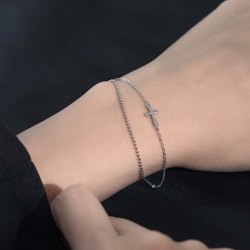 Doppelarmband kreuz kügelchen - doppelarmband,
