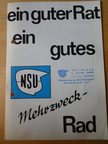 Original nsu fahrrad prospekt - nsu,