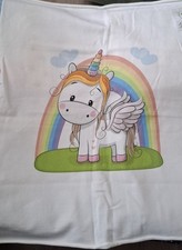 Einhorn mit Flügeln und Regenbogen, Pegasus, Panel Stoff, Sommersweat
