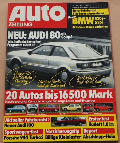 Auto zeitung 1988 porsche - auto,