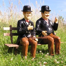 Dick und Doof Bank Garten Deko