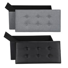 Faltbare sitzbank Gepolstert Ottoman Cubic mit Stauraum Fußbank Truhenbank