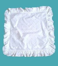 Paradekissen Aussteuer Kissen Bezug Stickerei Weiß Wäsche Vintage Shabby Chic JD