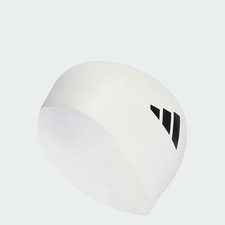 Adidas 3-Stripes Swim Cap Schwimmhaube/ Einheitsgröße/White & Black/Silikon