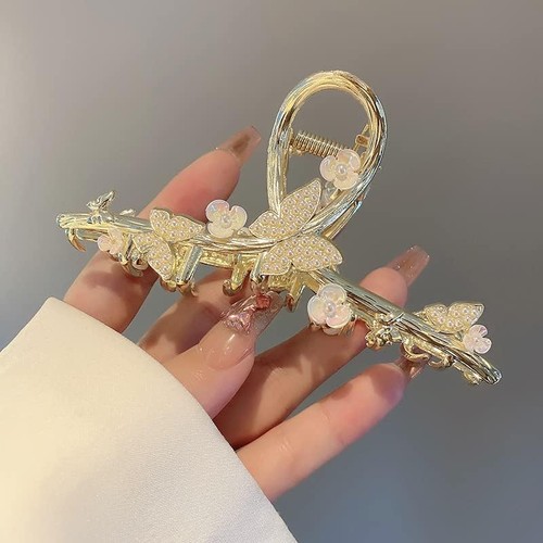Hair clips with rhinestones - hair,