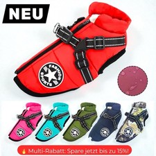 Winter Hundekleidung mit Geschirr  Wasserdichte Jacke für Kleine & Große Hunde