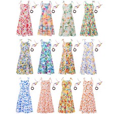 Kinder Mädchen Partykleid Ärmellos Kleider Mit Halskette Geburtstag Kleid Abend