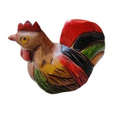 Hahn aus Holz Hühner Handarbeit bunt Dekoartikel