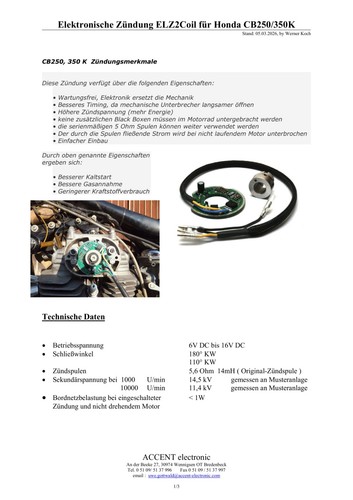 Elektronische zündung für - zÜndung,