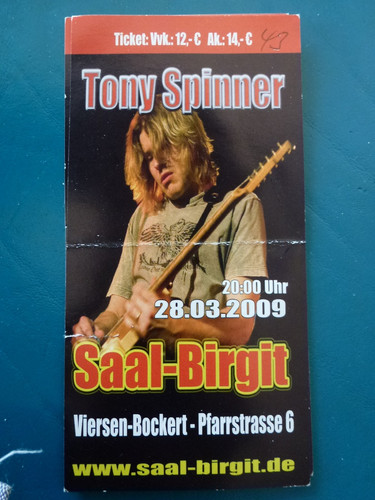 Tony spinner ticket 2009 - tony,