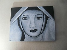 Gemälde NONNE II Acryl Leinwand 50 x 40cm Original Unikat Geschenkidee