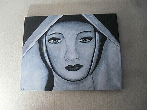 Gemälde nonne acryl - gemälde,