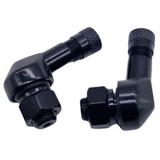 2x Motorrad Alu Winkelventil Schwarz 8,3mm Ventile Eckventil Ventil