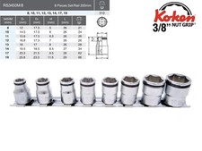 Koken 3/8" Nut Grip Steckschlüssel-Satz 8tlg. auf Schiene