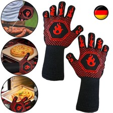 2x 800°C Grillhandschuhe Feuerfest Schutzhandschuhe Ofenhandschuh Hitzebeständig