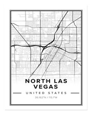 North Las Vegas Karte Poster