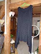 Ärmelloses Zipfelkleid/Tunika Schwarz, E-Gr.  48-52 tragbar