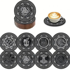 2x Wikinger Holz Untersetzer