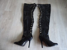 PLEASER USA Seduce Lack Overknee Stiefel, Gr. 36