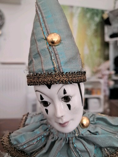 Antike harlekin puppe - antike,