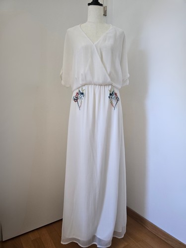 Zara maxikleid weiß - zara, gr.