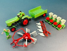 1:32 Hausser Elastolin 4430 Traktor DEUTZ-Fahr D 6006 grün + Zubehör Spur 1 RAR!