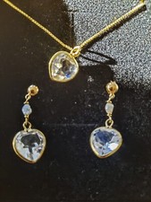 Schmuckset Ohrringe Anhänger Herz Echtschmuck Gold 333