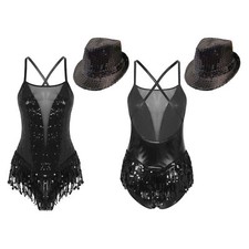 DE Damen Tanzbody Glitzer