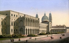 München Residenz Original Lithografie 1840