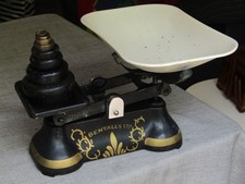 Vintage Gusseisen schwarz Küchenwaage & Gewichte Gold Kahn Kunst Bentalls Design