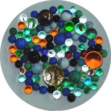 Ca.100 Stk. GLASKUGELN, MURMELN,  15– 35 mm