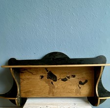 Antikes Jugendstil Regal um 1910 Wandbord Ablage shabby vintage mit Asiatika Pic