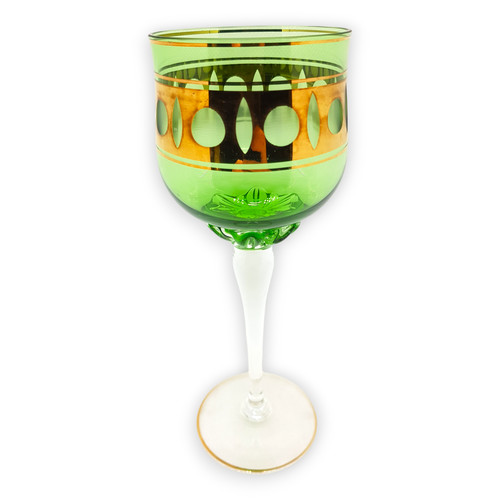 überfangglas kelch grün - Überfangglas,