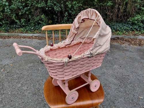 Puppenwagen korb vintage - puppenwagen,