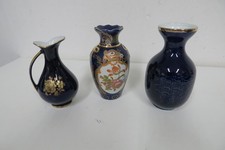 3  Blumenvasen  Porzellan  Cobalt Vase   60/70er Jahre,