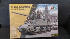 Modellbausatz Panzer 1:35 Italeri M4A1 Sherman with U.S Infantry No 6568 NEU
