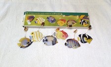 6 Tischdeckenbeschwerer(Tropische Fische mit Anhängeclip) Zinkdruckguss Handbema