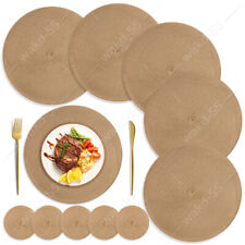 12er Set Rund 6 Tischsets Platzsets Abwaschbar mit 6 Untersetzer Platzdeckchen
