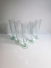 5 vintage bier gläser kelch pokal wassergrün türkis mint champagner sekt