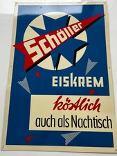 SCHÖLLER EISKREM Blechschild um 1960 Zustand 48 x 72cm