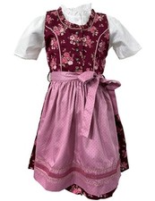 Isar-Trachten Kinder Dirndl "Emma" 3-tlg. mit Bluse 63102 | Beere Rosa