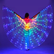 Damen LED Isis Wings Bauchtanz Flügel Licht Kostüm Karneval Dance+Teleskopstange