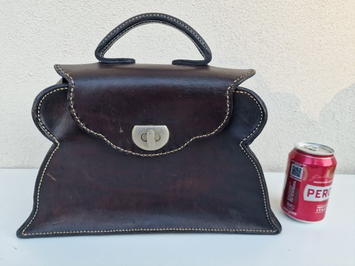 Vintage hard leather bag - leather,