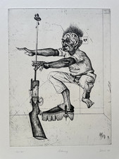 Wolfgang Petrick, "Übung" Radierung, nummeriert, handsigniert, datiert, 1971